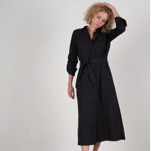 Hana San Button Sleeve Minimalist Cotton Shirtdress